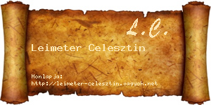 Leimeter Celesztin névjegykártya